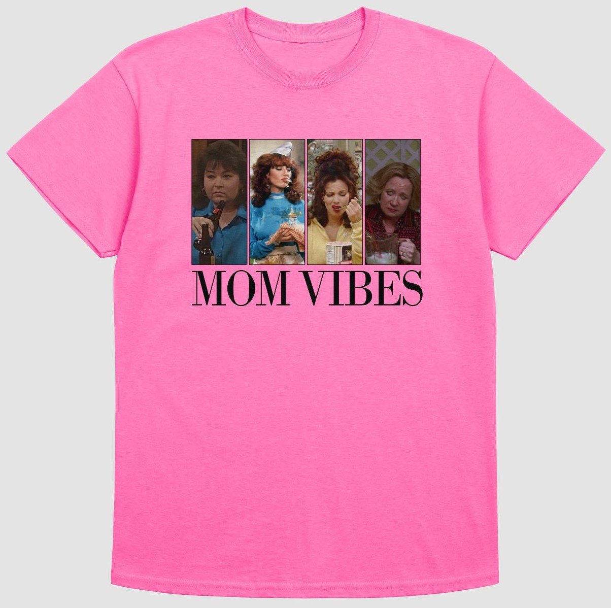 'MOM VIBES' T-SHIRT Pink/LightBlue/White product image (1)