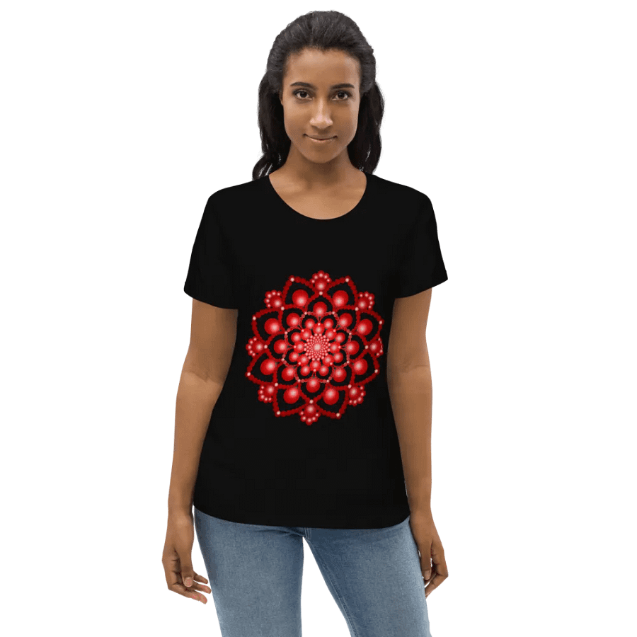 Red Dot Mandala Women's Eco T-Shirt product image (4)