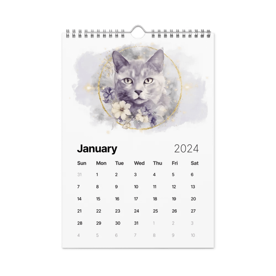 Watercolor Cats 2024 Wall Calendar, 12 Month product image (3)