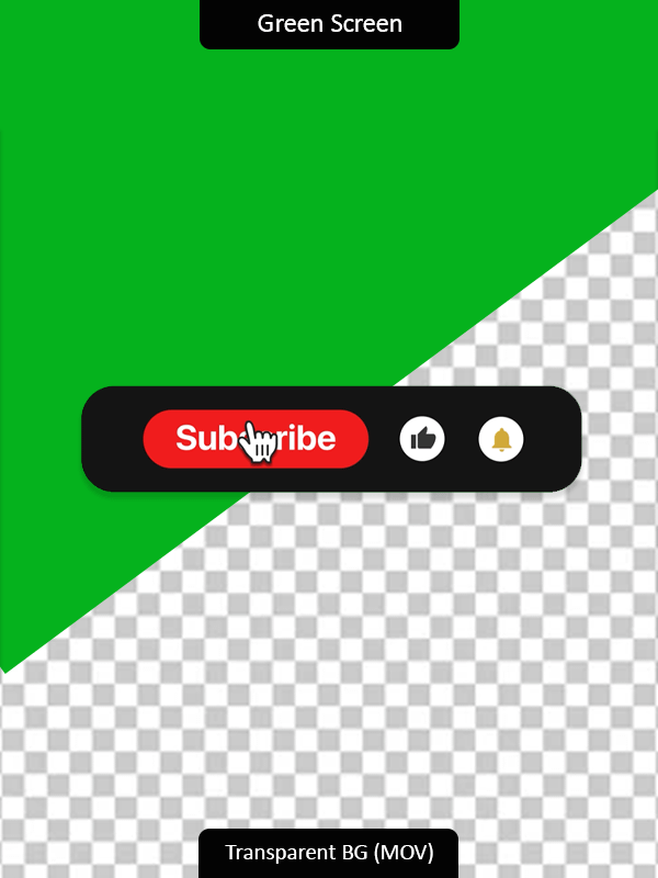 Modern YouTube subscribe Button Dark Mode and Light Mode | Greeen Screen & MOV product image (1)