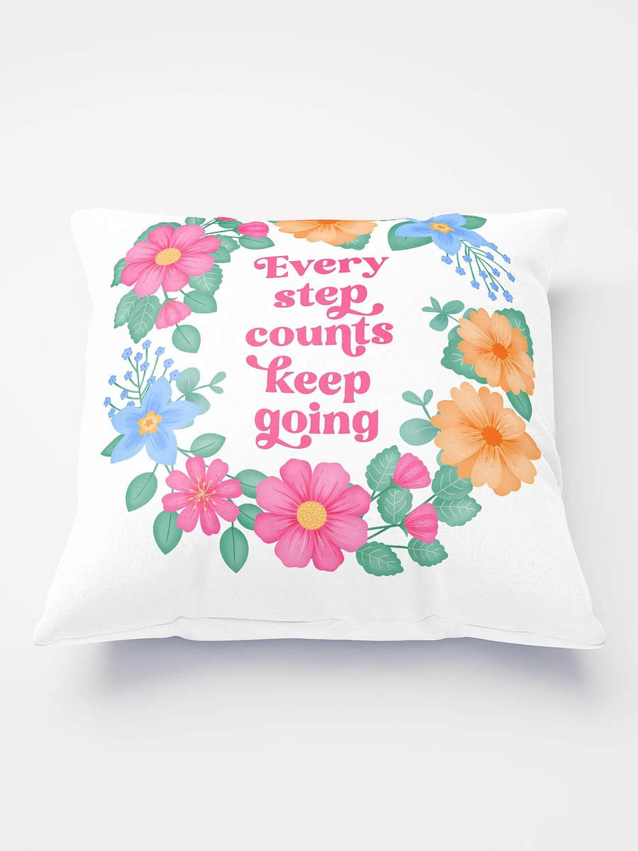 Every step counts keep going - Motivational Pillow White product image (2)