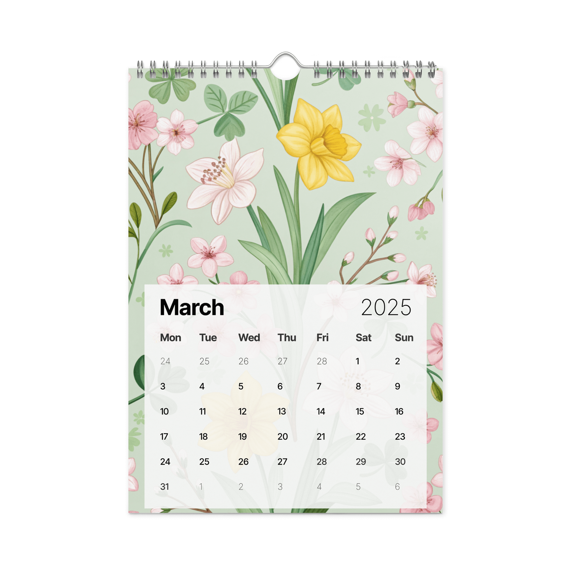 SEAMLESS FLORAL PATTERN WALL CALENDAR 2026 product image (9)