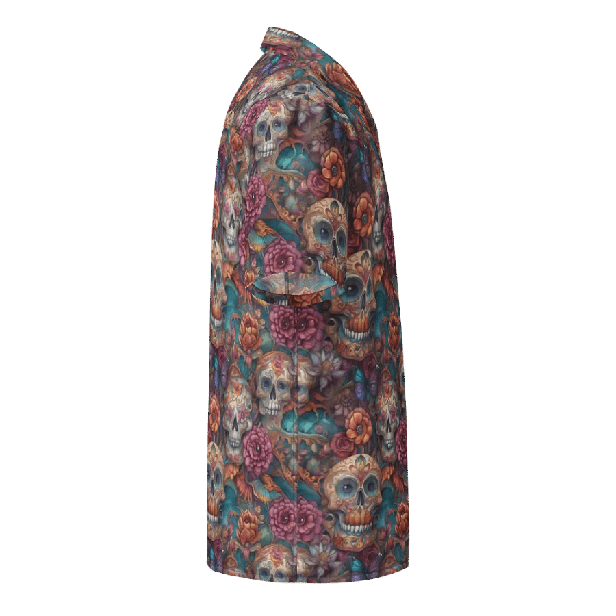 Dia de los Muertos Pattern: Sugar Skulls and Butterflies Hawaiian Shirt product image (5)