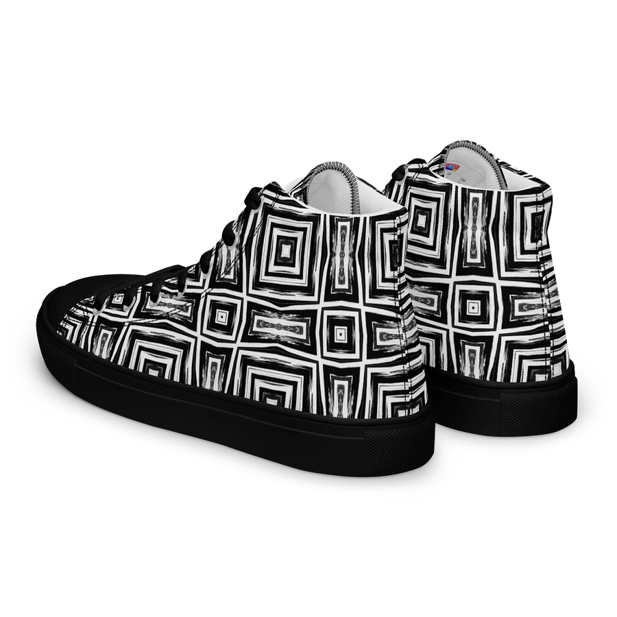 Abstract Monochrome Repeating Pattern Men's Canvas Shoe High Tops product image (2)