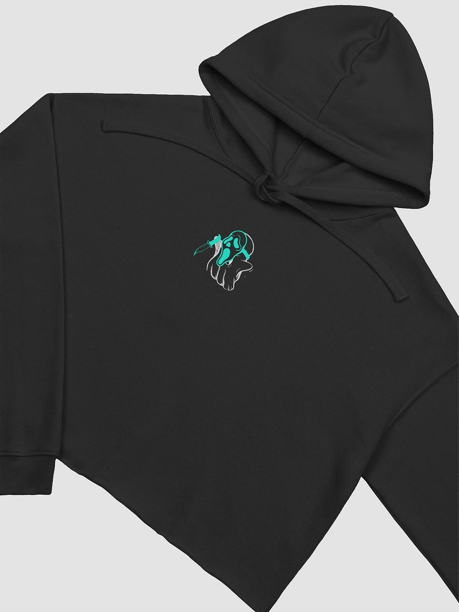 Cyan Scream Gh0stie Crop Hoodie- Black product image (3)