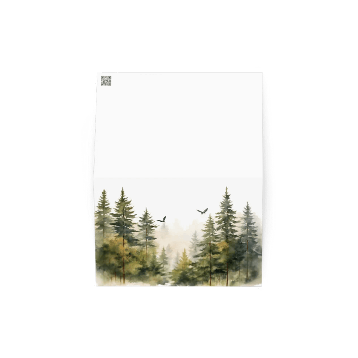 All-Occasion Greeting Card: Flying Birds Over Fir trees product image (2)