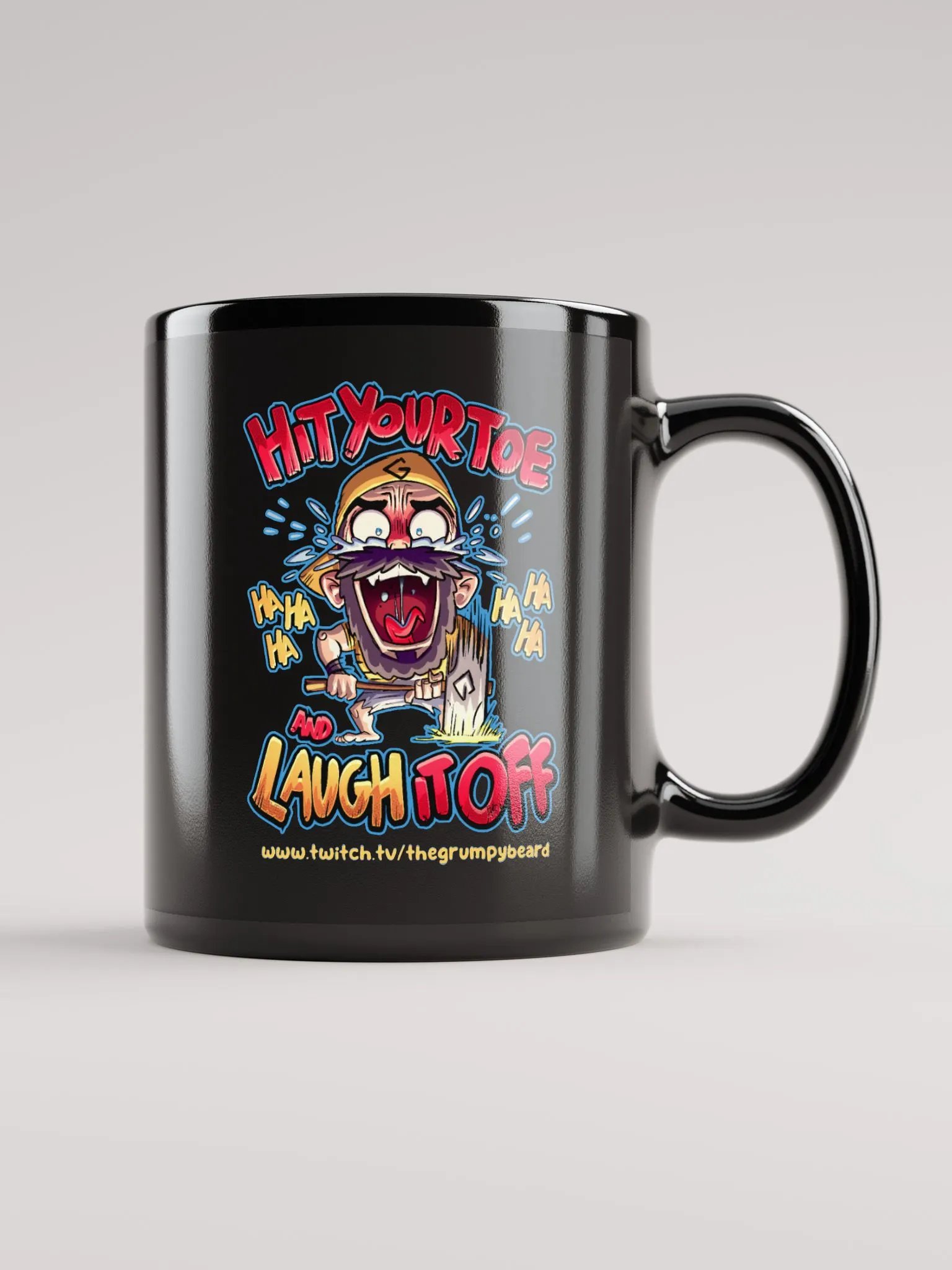 Hit your toe & laugh it off - Black Glossy Mug product image (3)