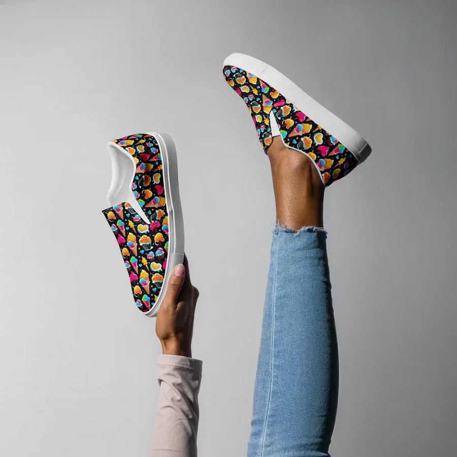 Ice Cream Pattern All Over Print Slip On Shoes product image (2)