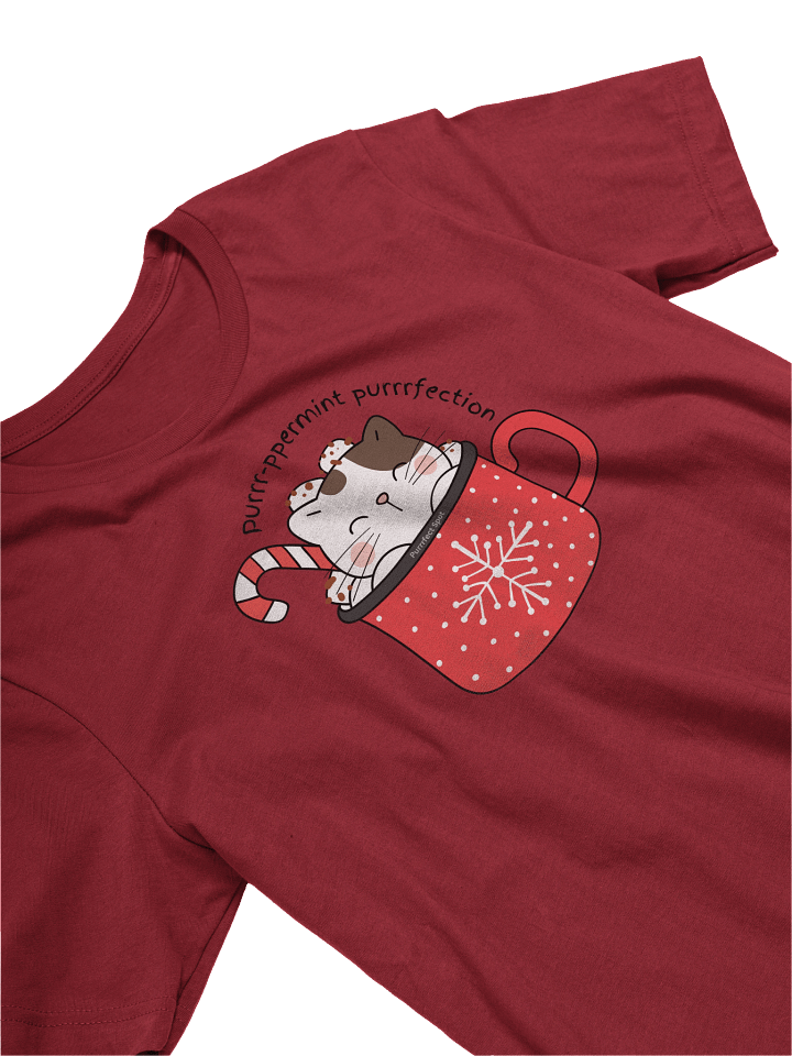 Purrr-ppermint Purrrfection Holiday Cat T-Shirt product image (1)