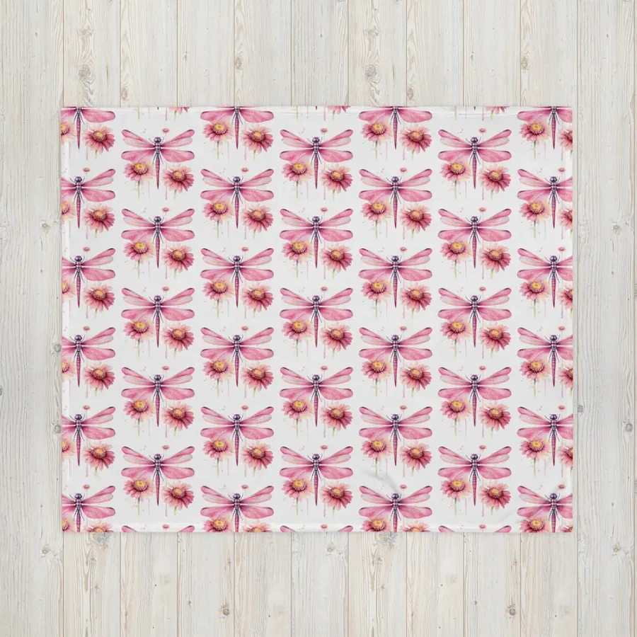 Pink Dragonfly Blanket product image (4)