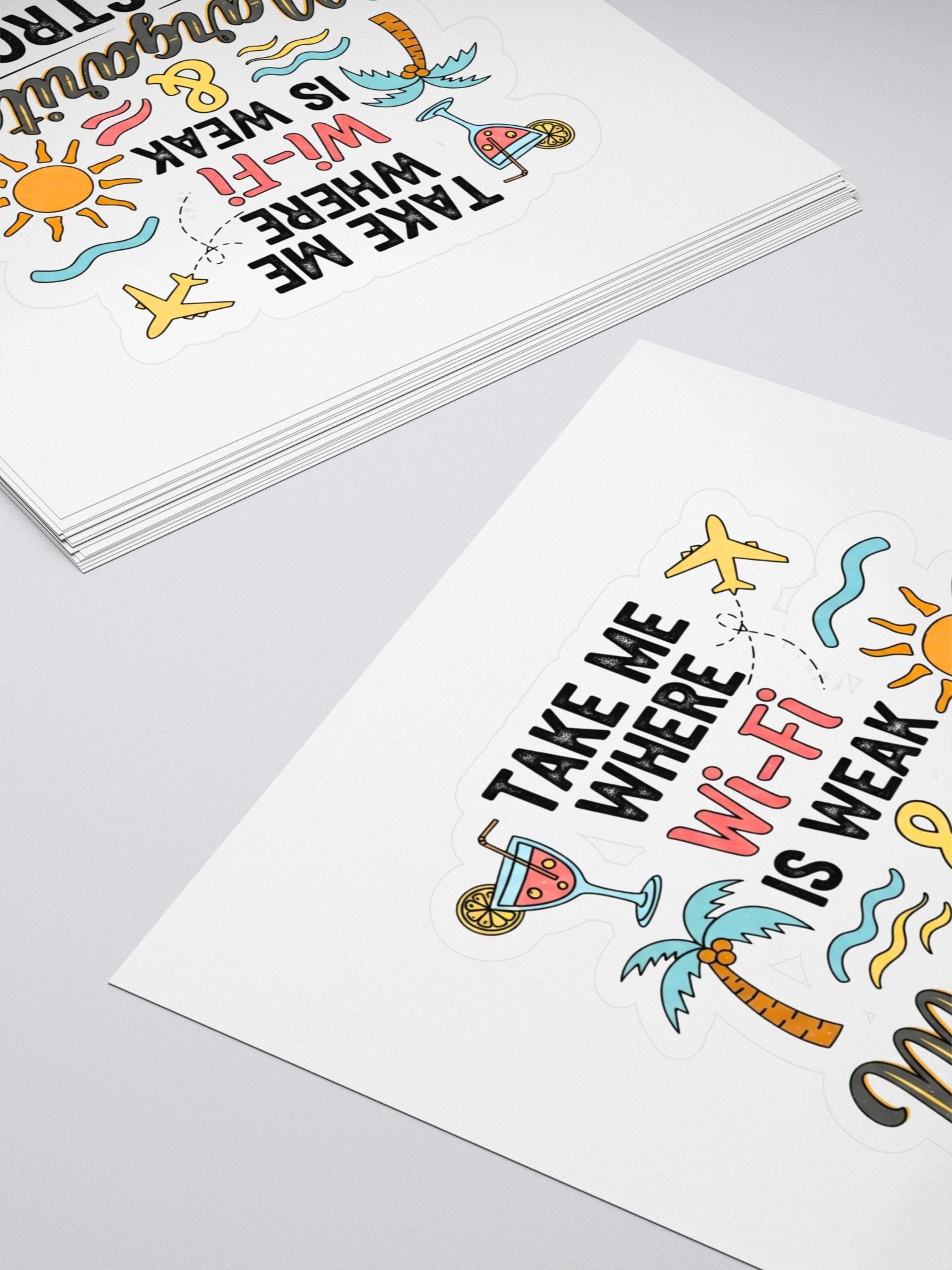 Wi-Fi Weak Margaritas Strong Sticker - Tropical Holiday Decal - Traveller Laptop Sticker product image (4)