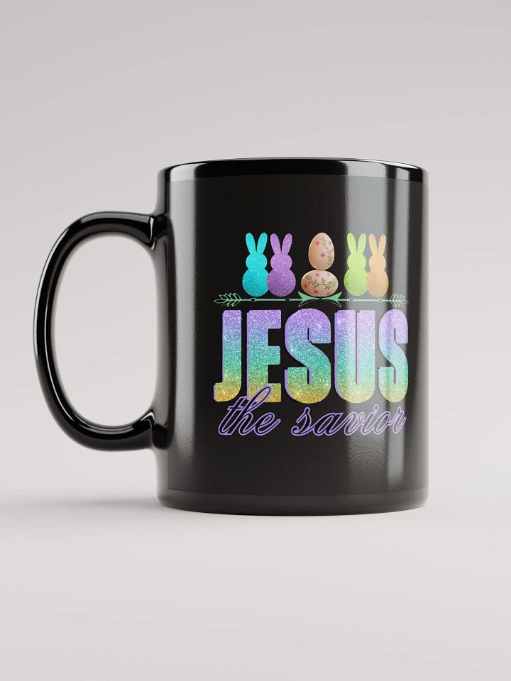 JESUS The Savior Black Glossy Ceramic Mug product image (1)
