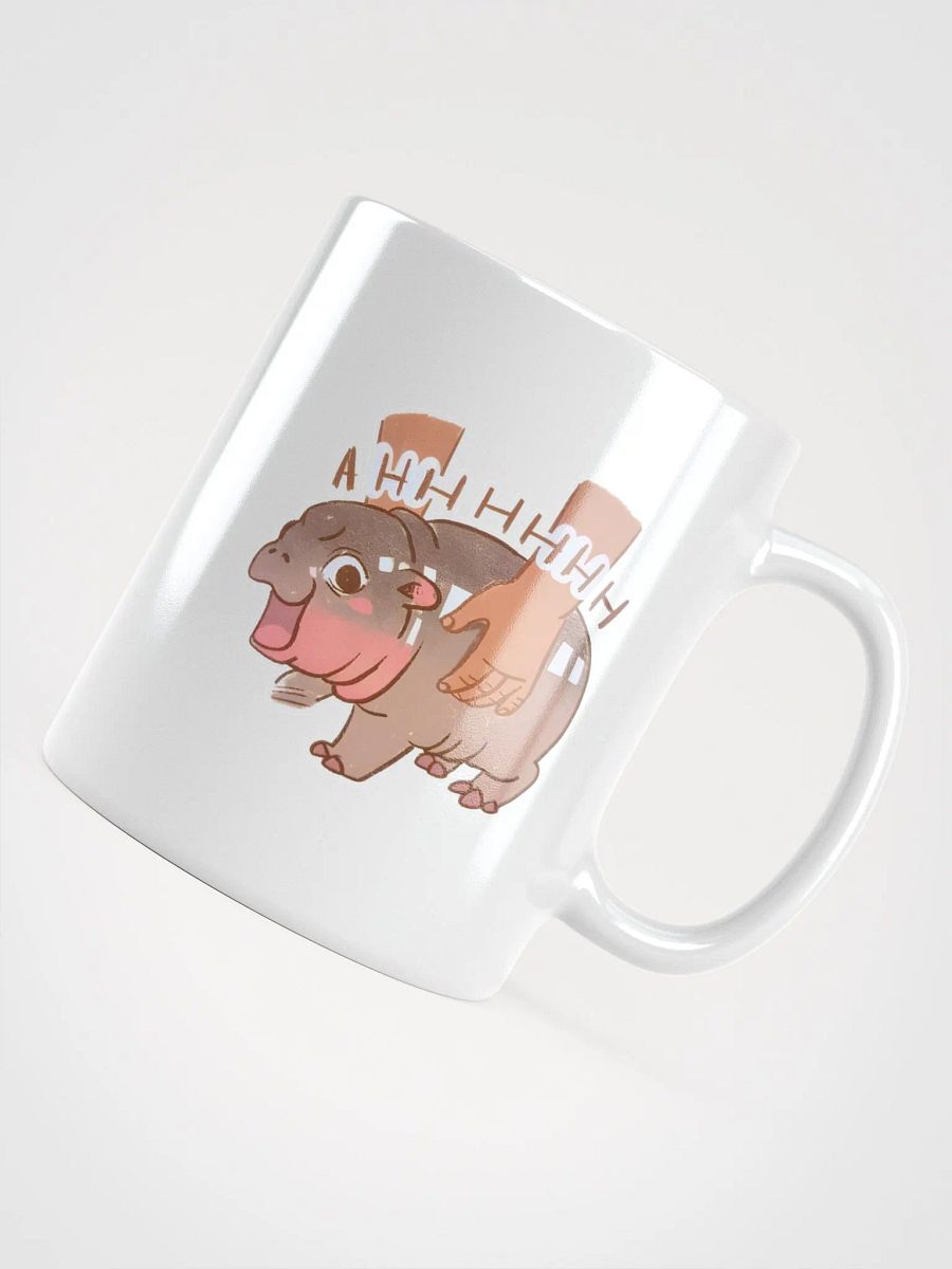 Ahhhh Moo Deng Surprised Hippo Comic White Glossy Mug product image (4)