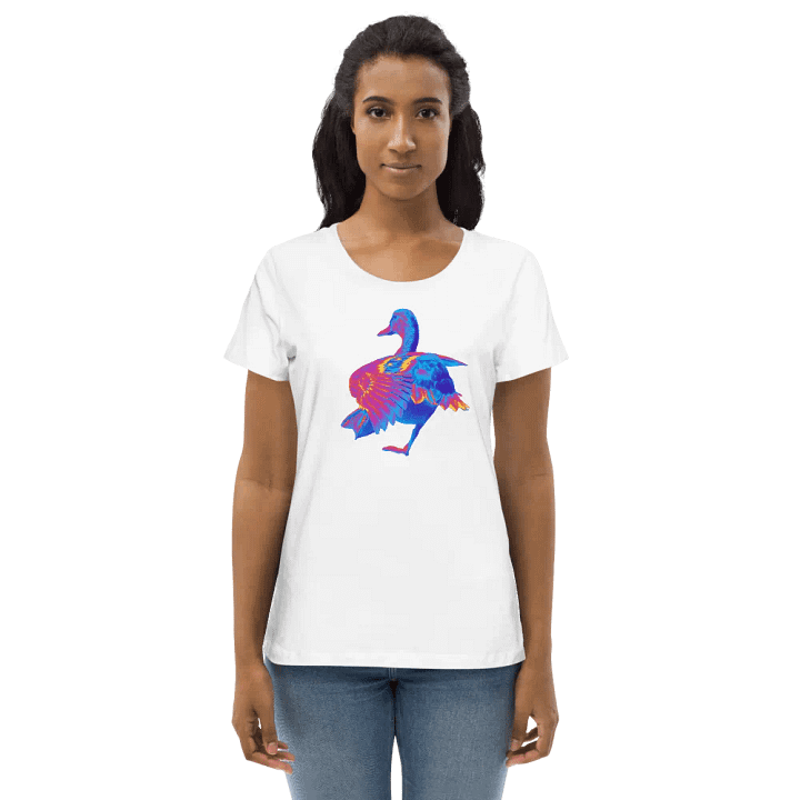 Funky Neon Pink and Blue Duck Fitted T Shirt product image (2)