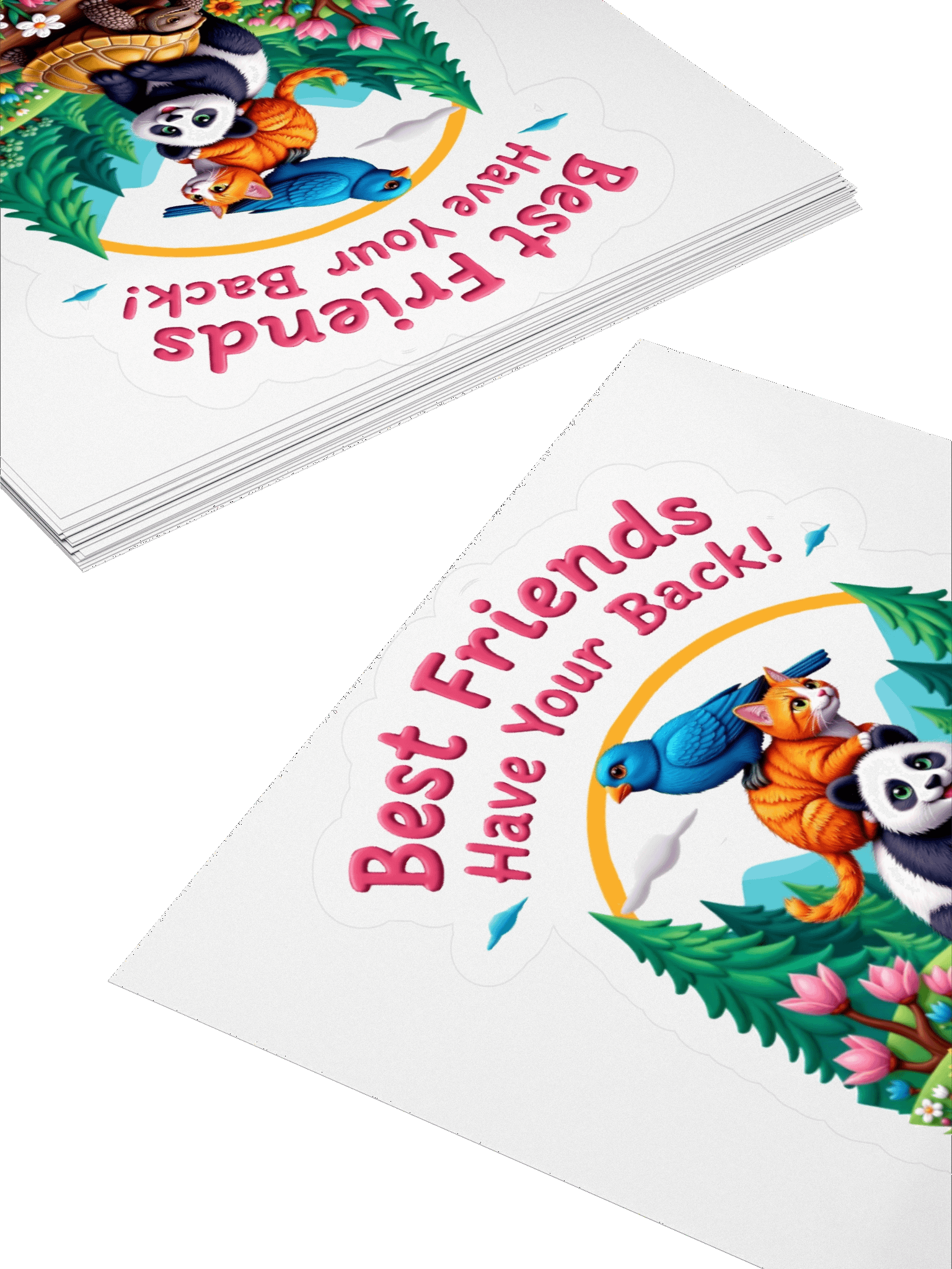 Best Friends Have Your Back! Animal Stack Kiss Cut Stickers product image (10)