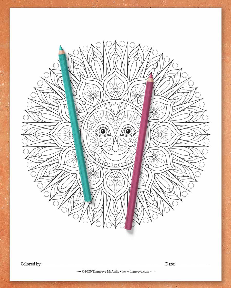 Sun Mandala Coloring Pages product image (9)