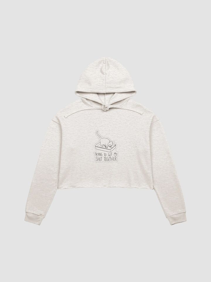 Cat Getting Shit Together Crop Hoodie product image (3)