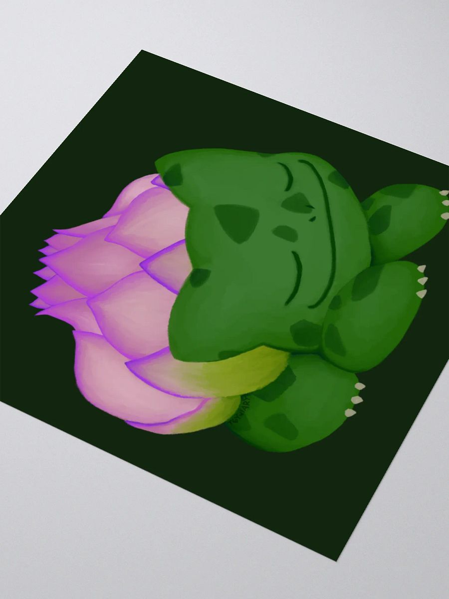 Lotus Frog Sticker (Green Background) product image (7)