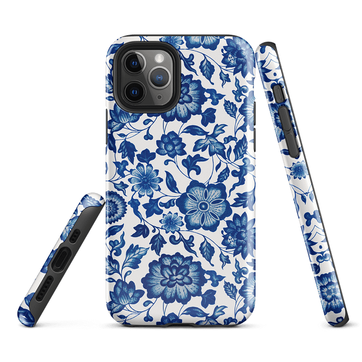 'Blue Floral Chinoiserie Wallpaper' iPhone® Tough Case product image (2)