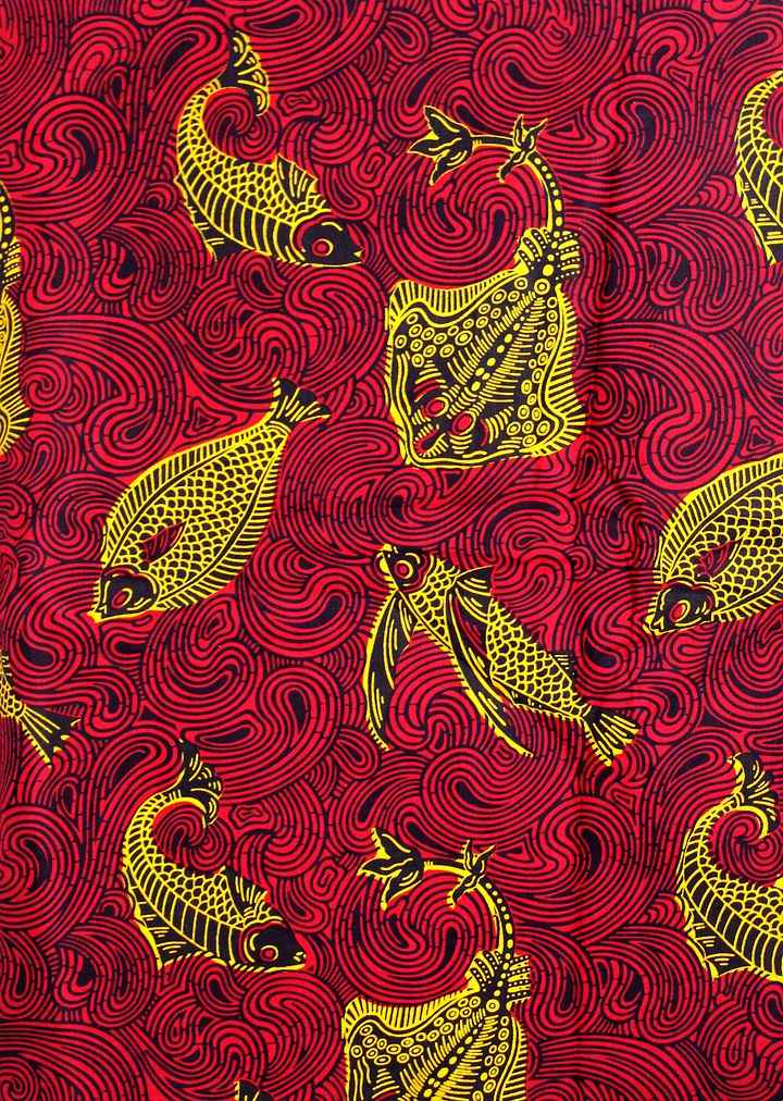 Tessuto Wax Print - Design Pesci - cod.535/B product image (1)