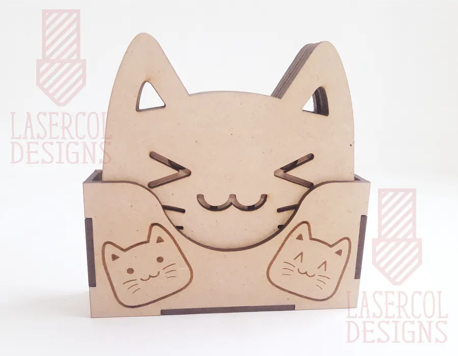 Cute Cat Coasters (6) Set 2 - Laser Cut Files product image (5)