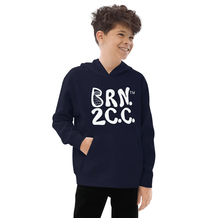 Boys' | BOURNE to Cape Cod™ | DTG Vintage Print | Youth Hooded Fleece Pullover | Cozy Coastal Adventure | White Logo product image (2)