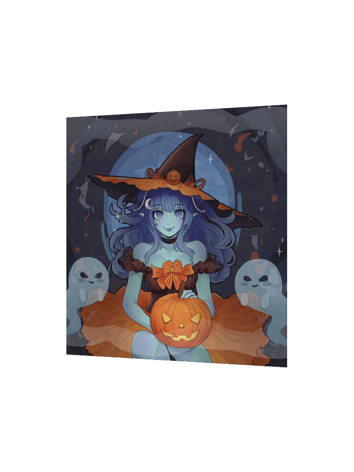 Starry Pumpkin Witch Square Poster product image (5)