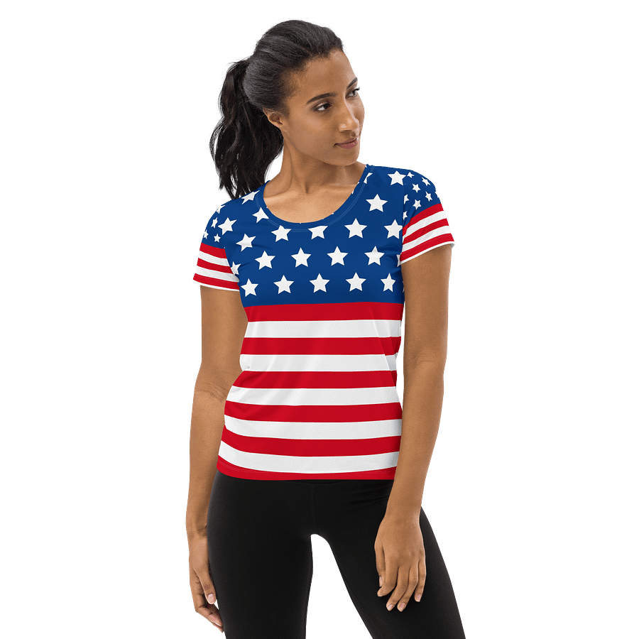 Patriotic Stars & Stripes Women's Athletic Tee product image (1)