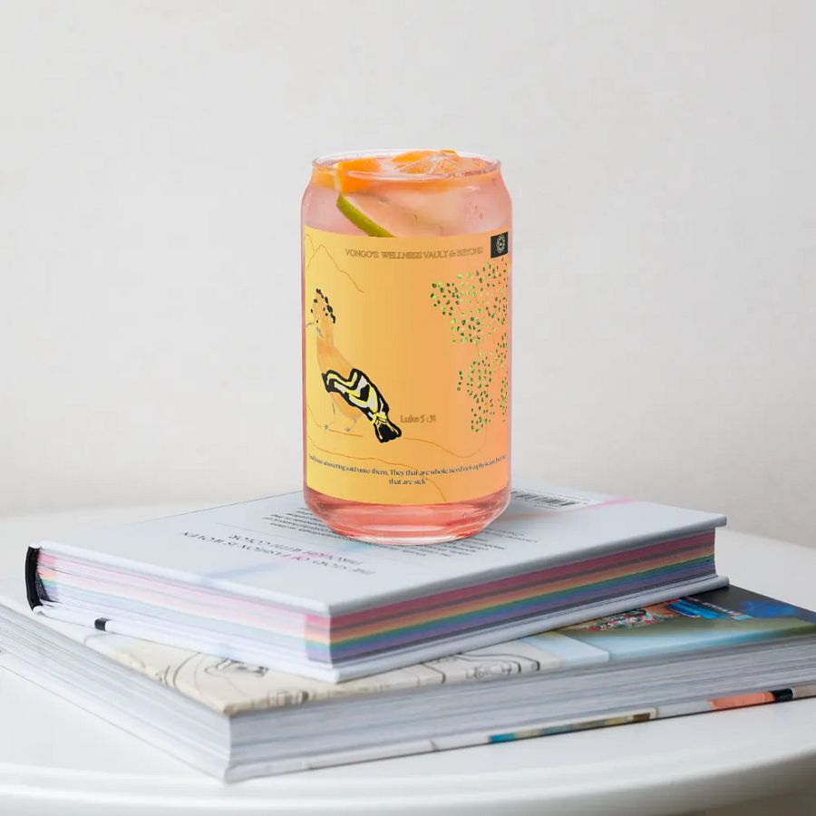 Ethereal 'African Hoopoe' themed Can-Shaped Glass product image (34)