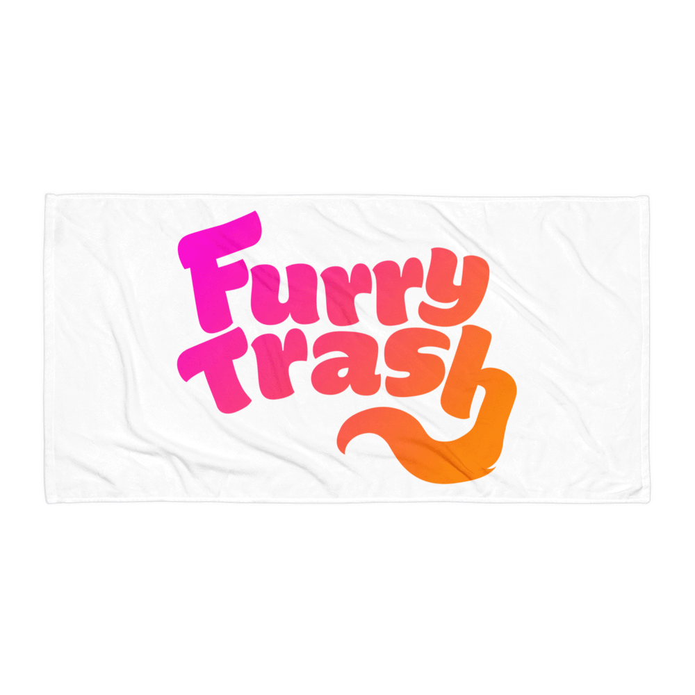 Furry Trash Towel – Bubble Logo (Sunrise Gradient) product image (1)