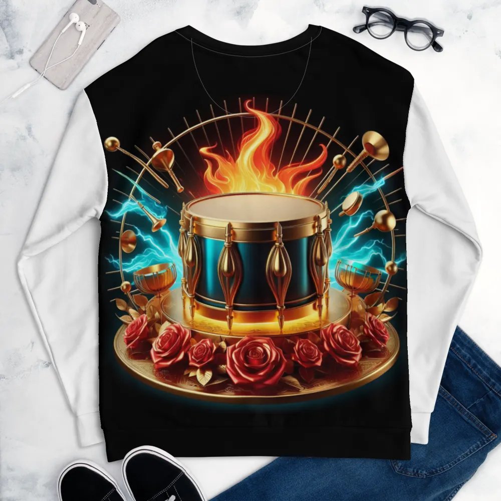 Ornate Rhythmic Golden Drum - Unisex Sweatshirt #6 product image (6)