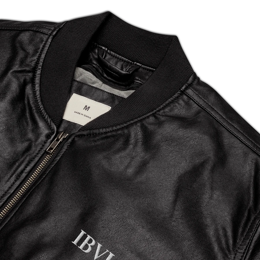 Embroidered Black IBVL Signature Unisex Faux Bomber Jacket product image (1)