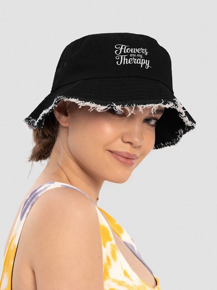 Flowers are my Therapy Denim Bucket Hat product image (2)
