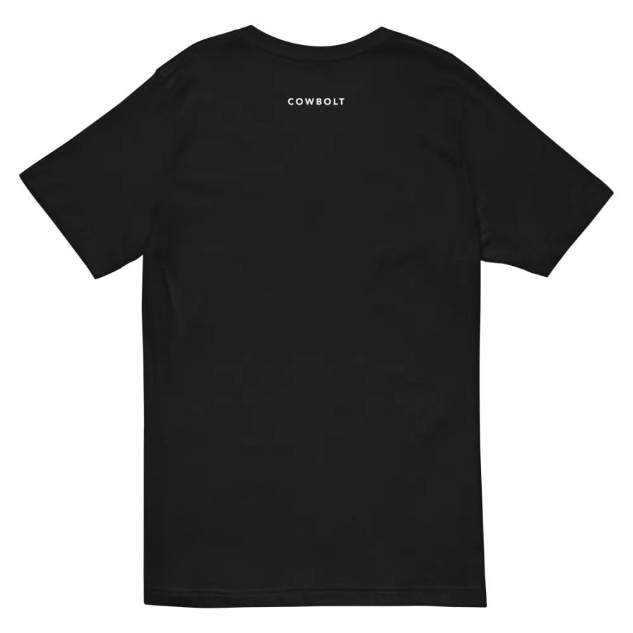 Cowbolt, Black V-Neck T-shirt With Large Print product image (3)