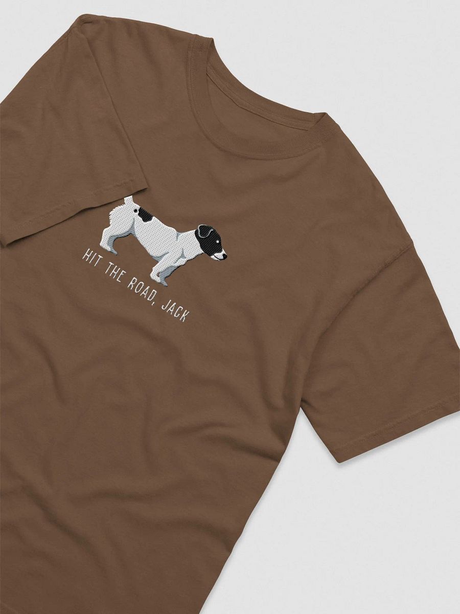 Hit the Road, Jack T-Shirt(Embroidered) of a Jack Russell Terrier(Black & White) product image (6)