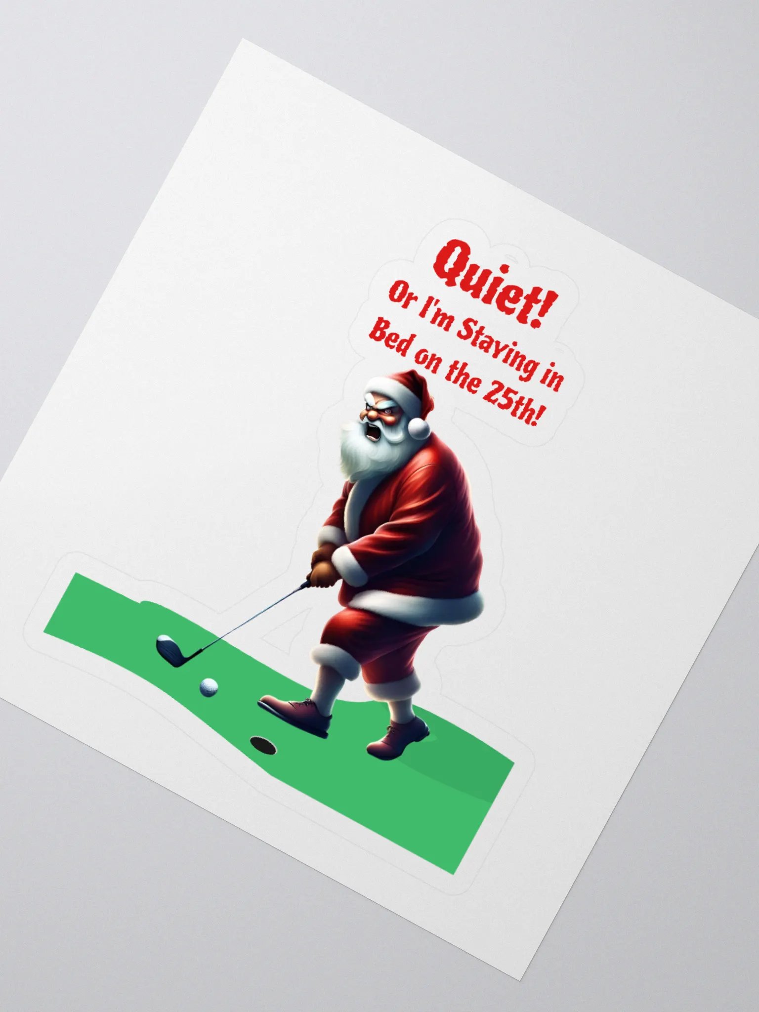 Quiet! Or I'm Staying In Bed On The 25th! Golfing Santa product image (2)