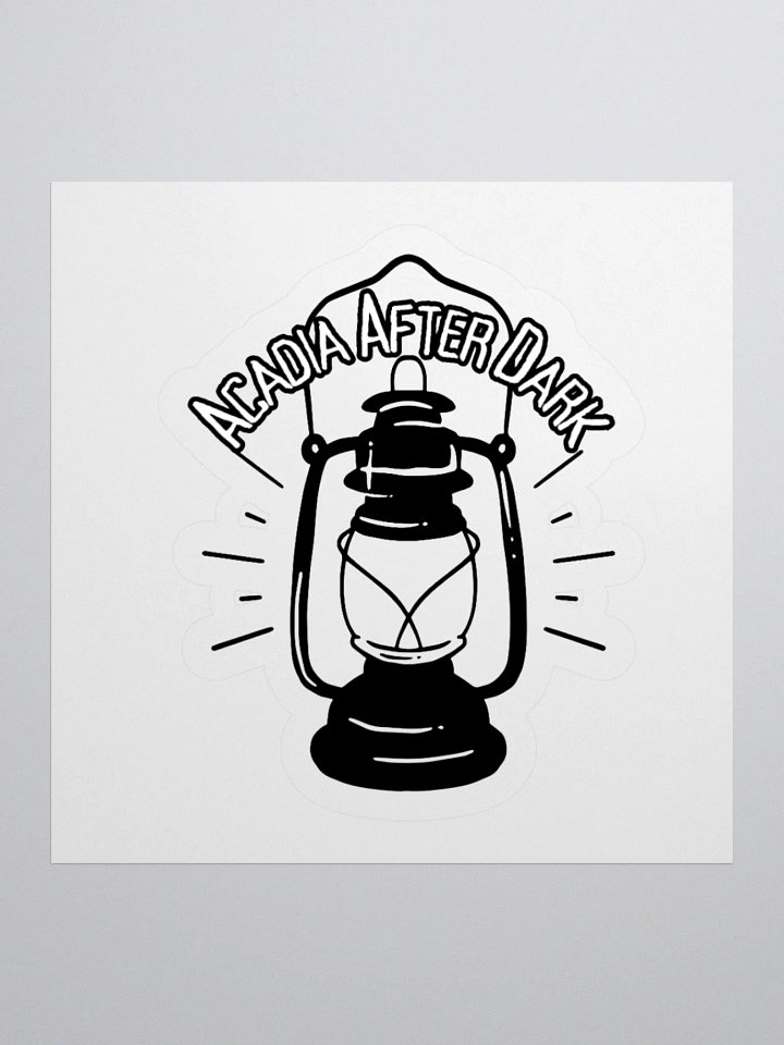 Acadia After Dark Lantern Sticker Old School Black & White product image (2)