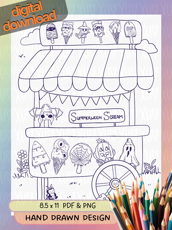 Summerween S'cream Coloring Page product image (1)