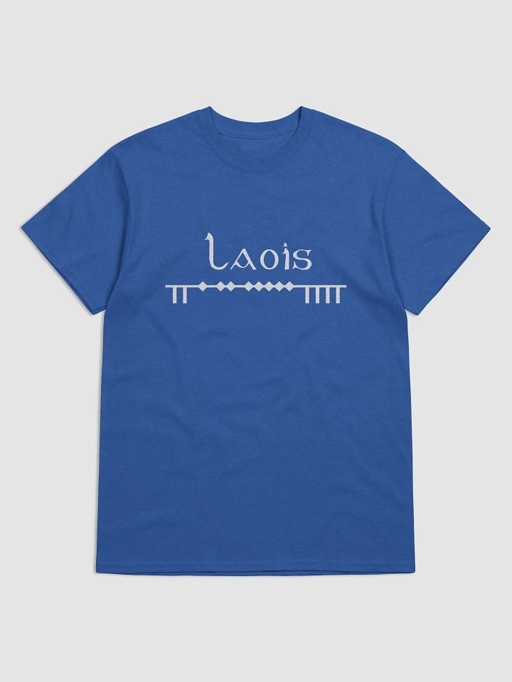 Laois blue Scholastic style Ogham printed T-shirt product image (1)