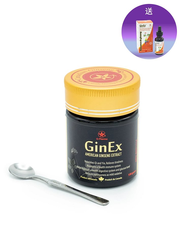 【特惠】GinEx®西洋參黑膏滋100g 2瓶，可以半價購買黑膏滋滴劑1瓶 product image (1)