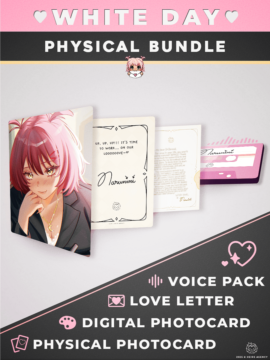 Narunini White Day Bundle - Physical Photocard, Digital Photocard, Voice Pack, and Love Letter product image (1)