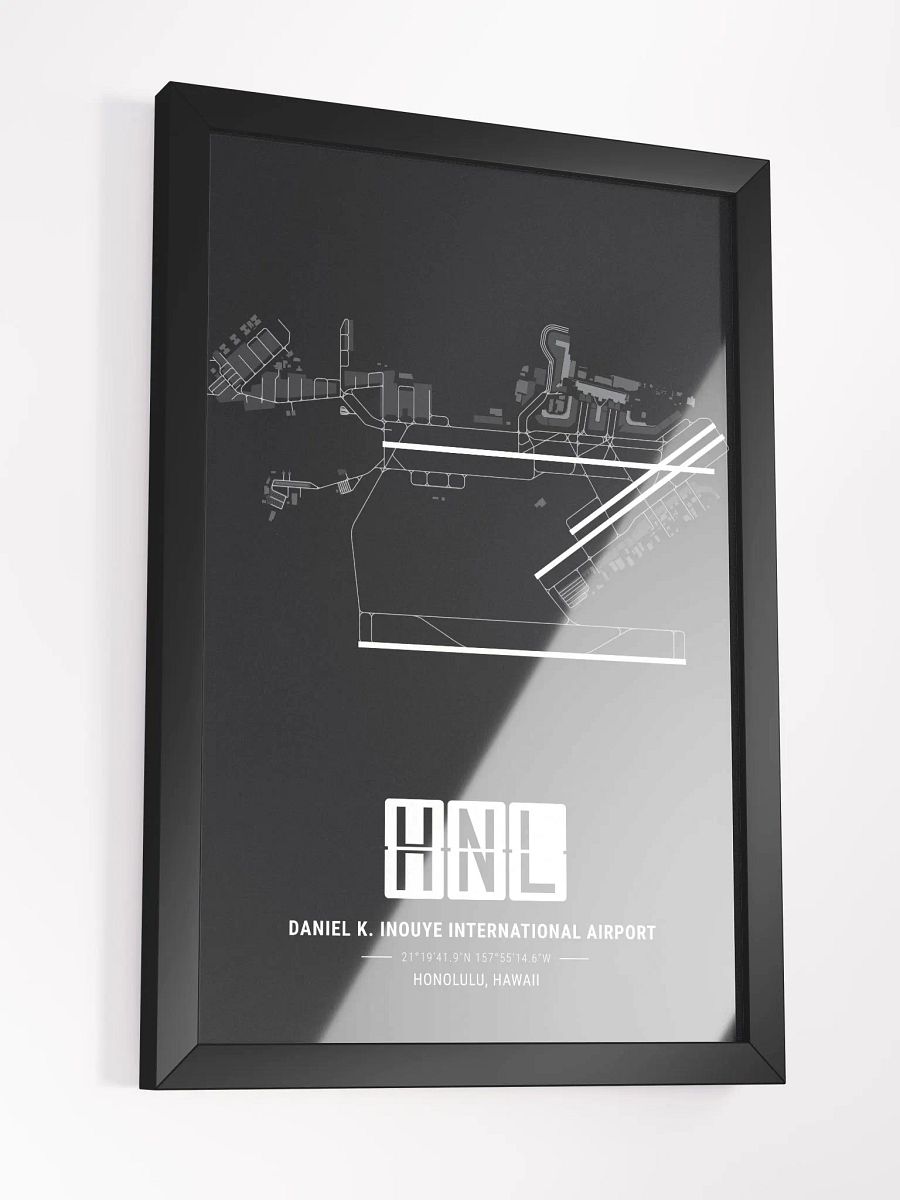 Framed Airport HNL Premium Map On Matt Paper product image (3)