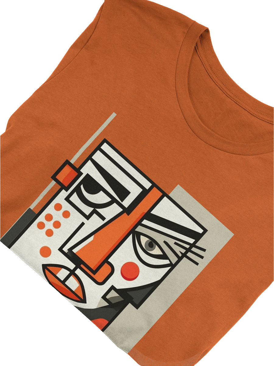 Fragmented Perception - Geometric Cubist Face Abstract T-Shirt product image (3)