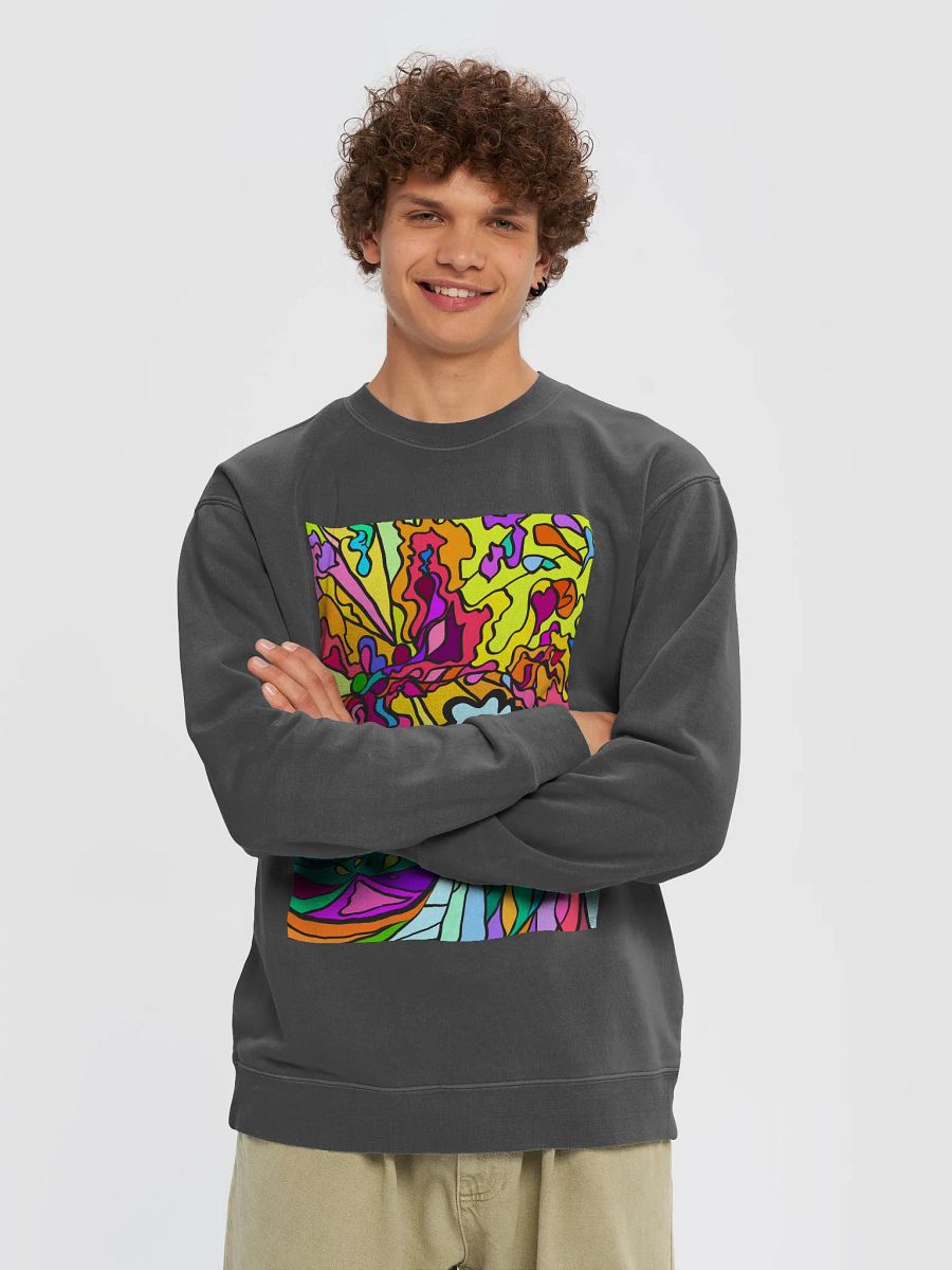 Vibrant Swirls Unisex Pigment Dyed Sweatshirt - Wave at Sunset product image (36)