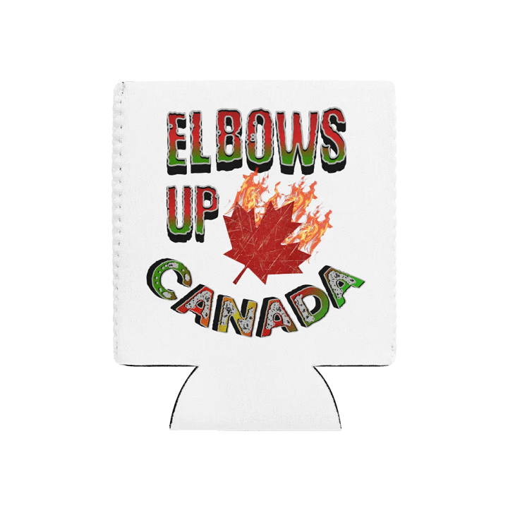 Elbows Up Canada Flaming Maple Can Cooler product image (1)