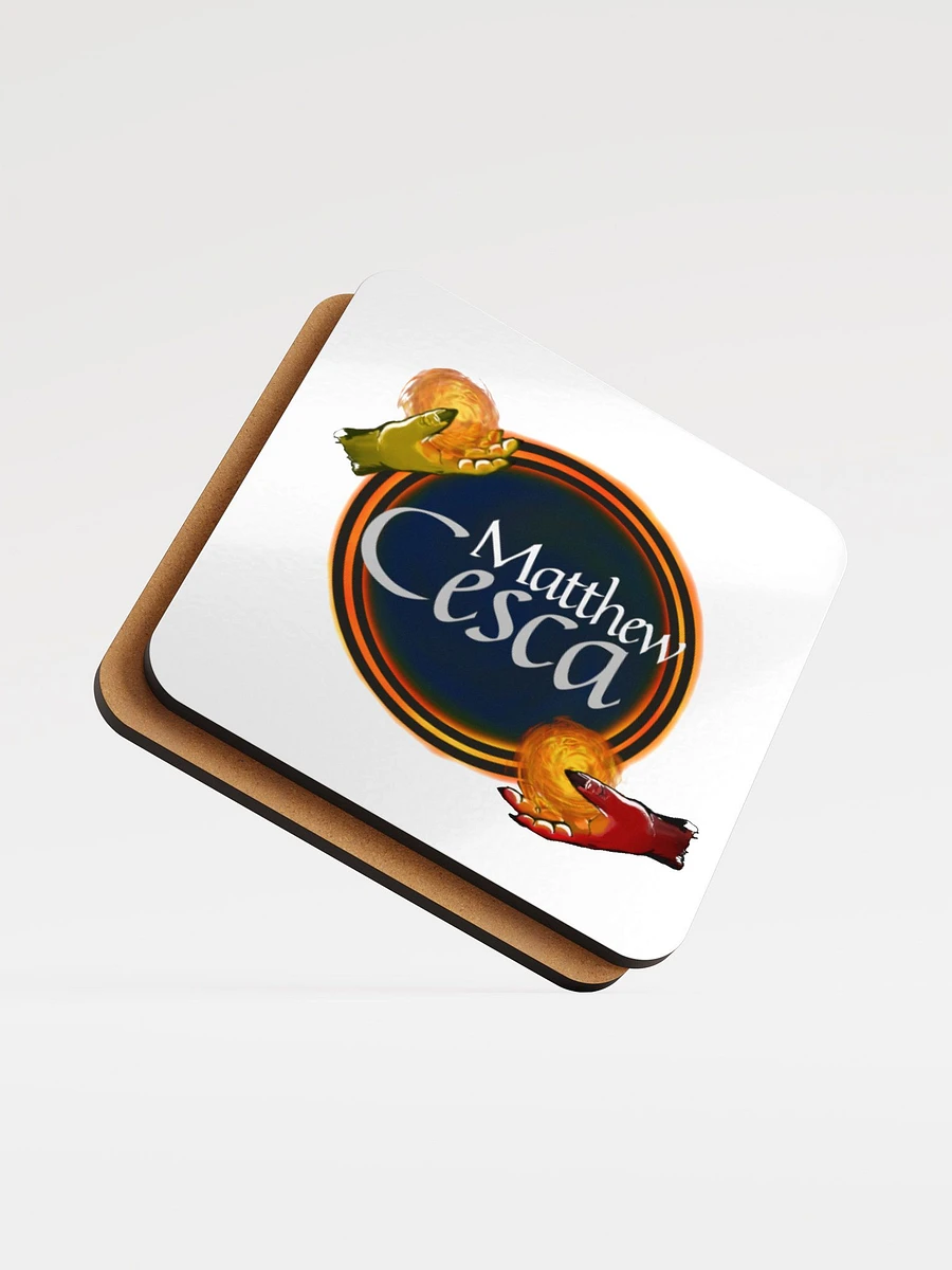 Matthew Cesca Author Logo White Background Cork Coaster product image (5)