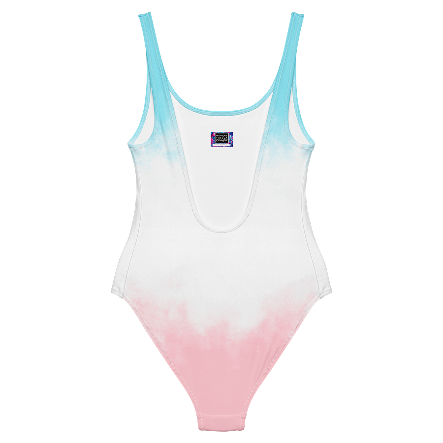 Women’s | All-Over Print One-Piece Swimsuit | BRN.2C.C.™ | Pink Logo on Patriotic Pastels product image (6)