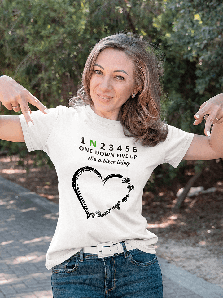 1 down 5 up + Motorbike Heart T-Shirt product image (1)