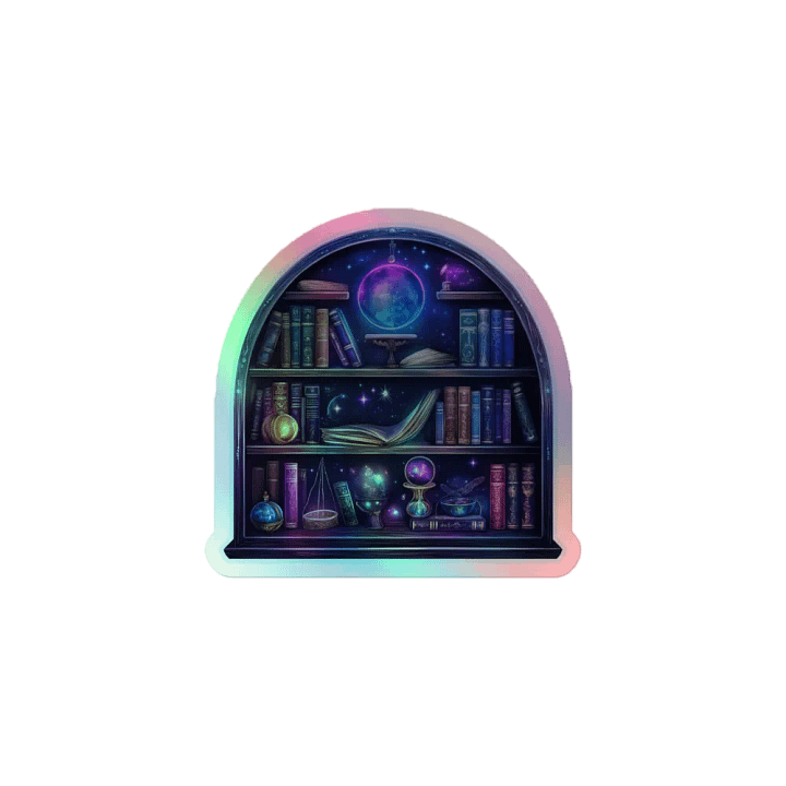 Starry Book Shelf Holographic Sticker product image (1)