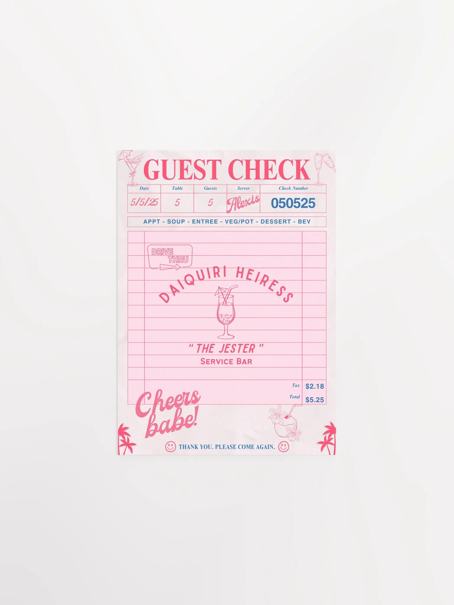 CHECK PLEASE! DAIQUIRI SUMMER PRINT product image (1)
